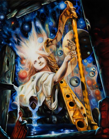 "CELESTIAL HARMONY" (92 x 75 cm) oil on canvas